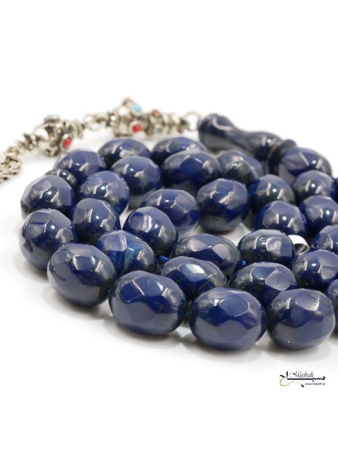 Antique German Muski Bakelite Rosary – 33 Beads (13–17 mm) – Pigeon Egg Cut – Silver Nasal - Image 2